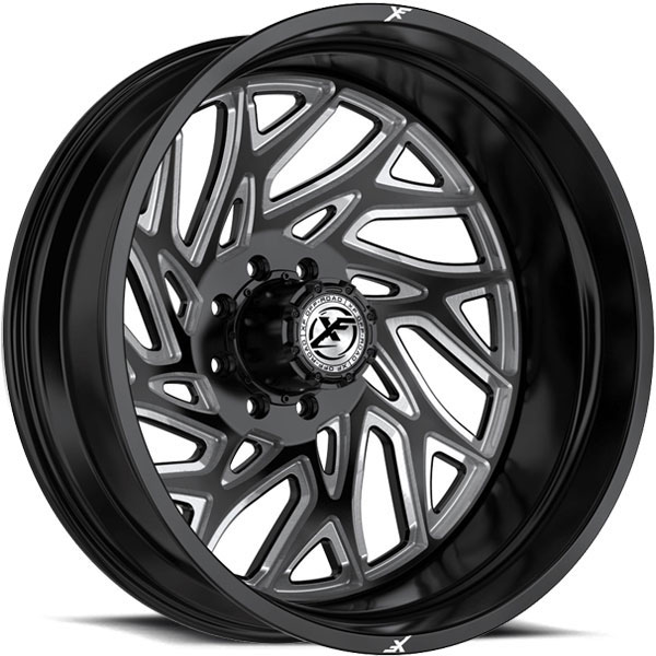 XF Off-Road XF-229 Dually Gloss Black with Milled Spokes Rear 8 Lug